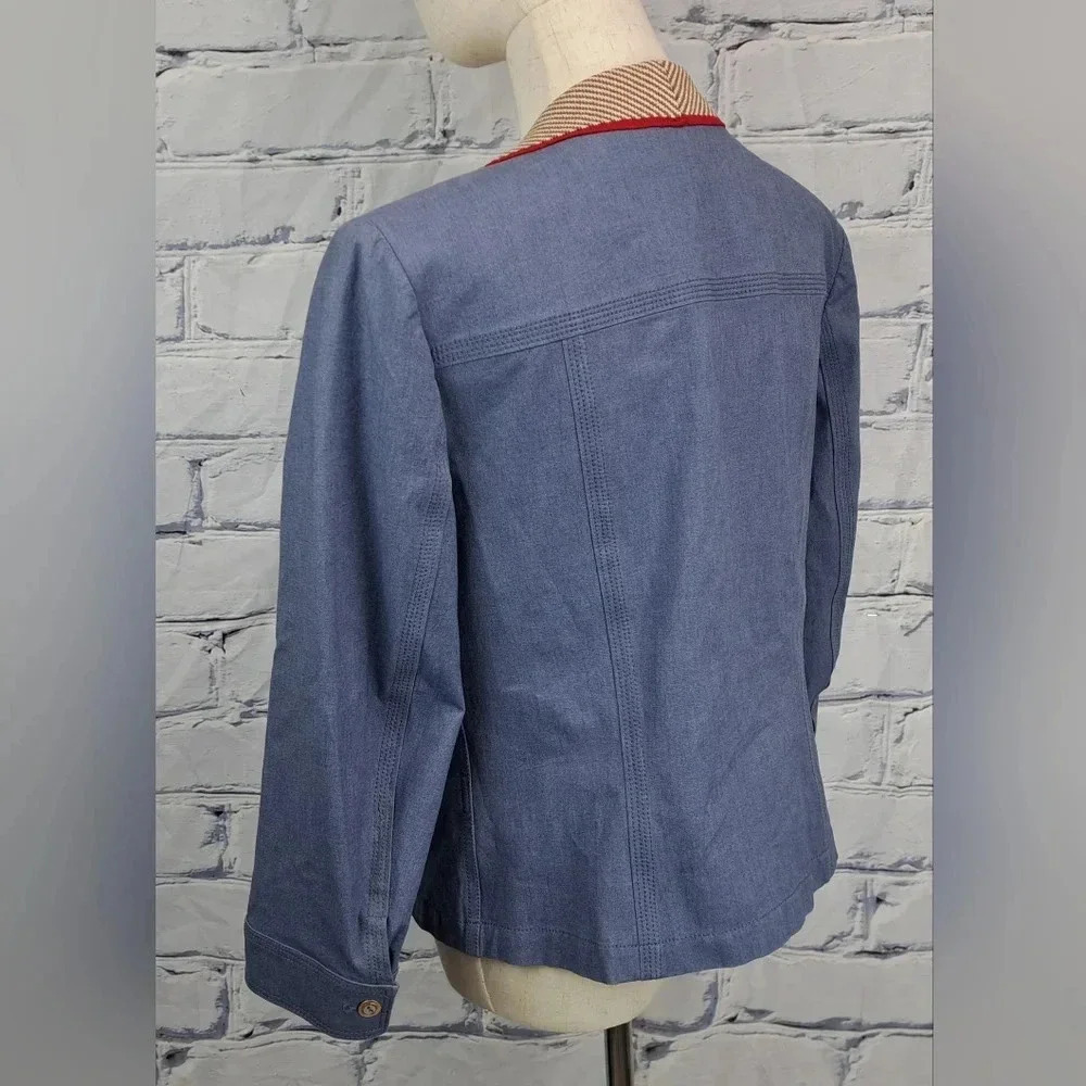 St John Sport Women's Full Zip Denim Jacket Stretch Multicolor Size Medium - Picture 9 of 16